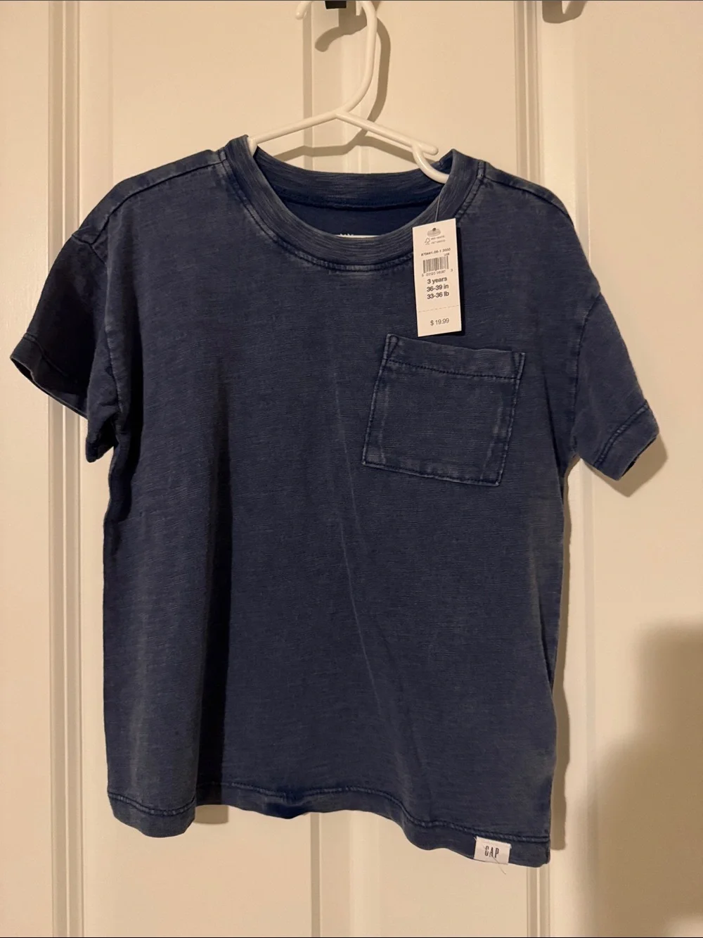NWT Toddler Baby GAP Indigo Short Sleeve Pocket Tee
